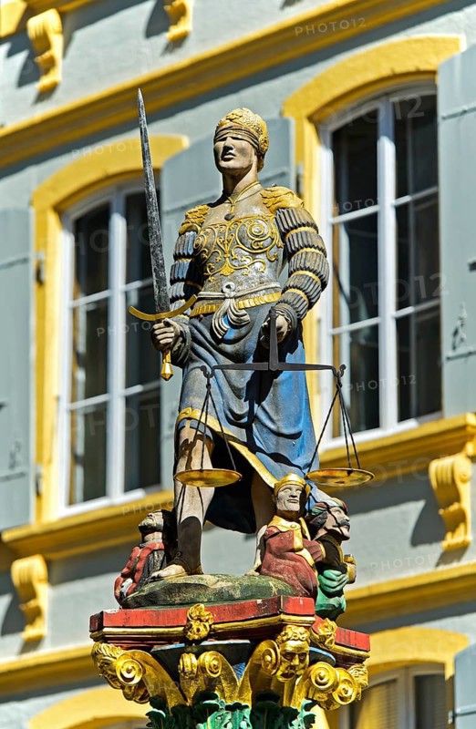 Justitia with blindfold