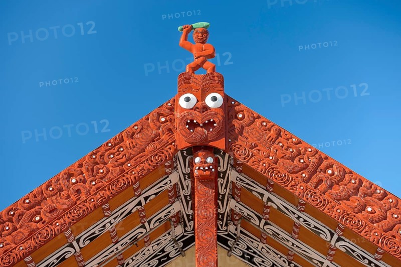 Wooden gable with traditional carving