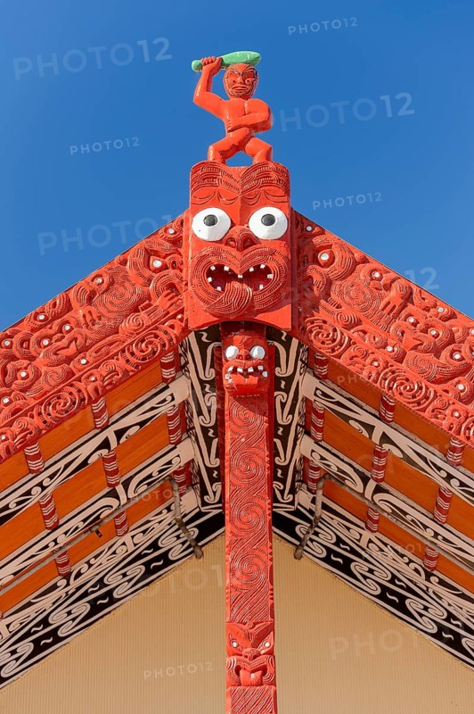 Wooden gable with traditional carving