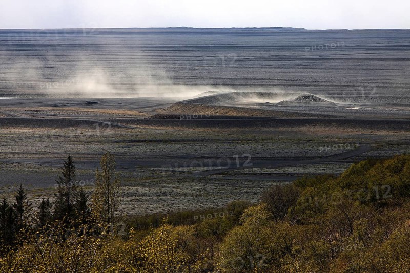 View from Skaftafell to lava sand plain Skeidararsandur at Skaftfell