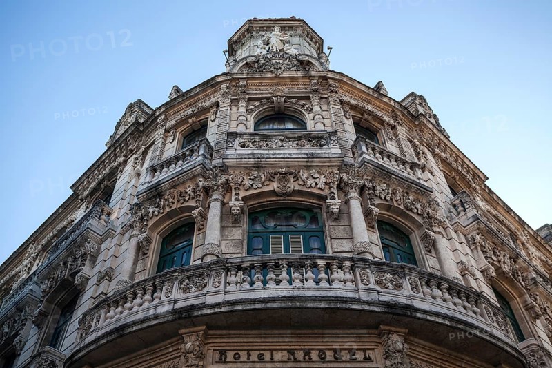 Facade of the hotel Raquel in Old Havana