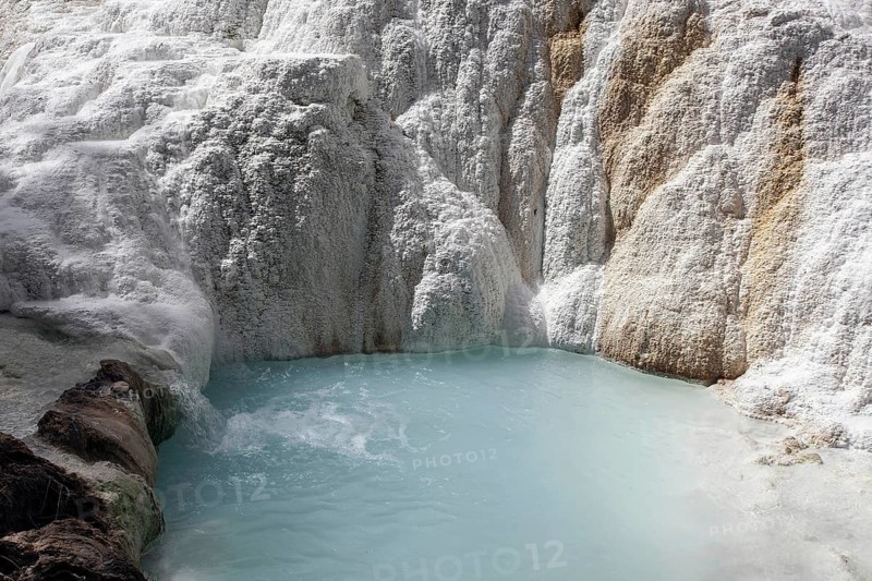 White mineral deposits