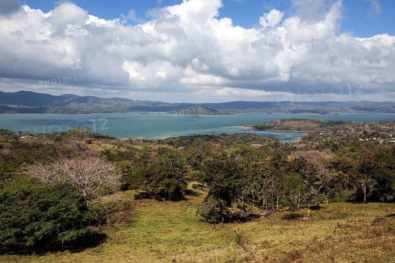 View of Arenal Lake with cloudy sky