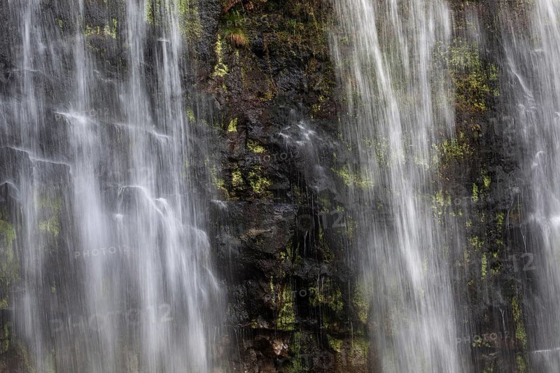 Waterfall on rock face
