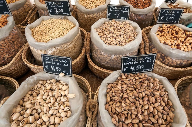 Various nuts for eating