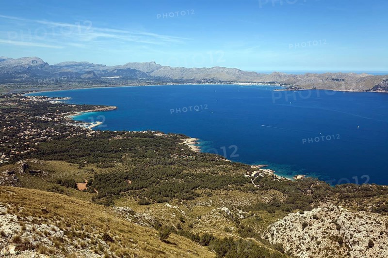View from Talaia d'Alcudia to the bay of Pollenca