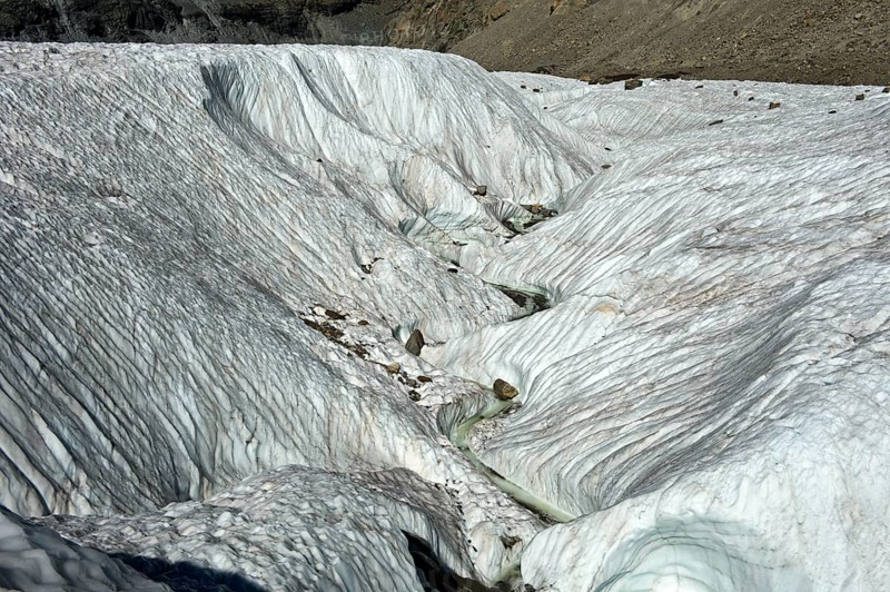 Wide crevasse on the Gorner Glacier