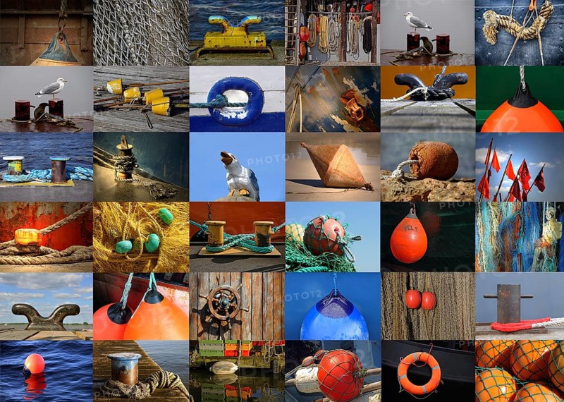 Collage with maritime pictures