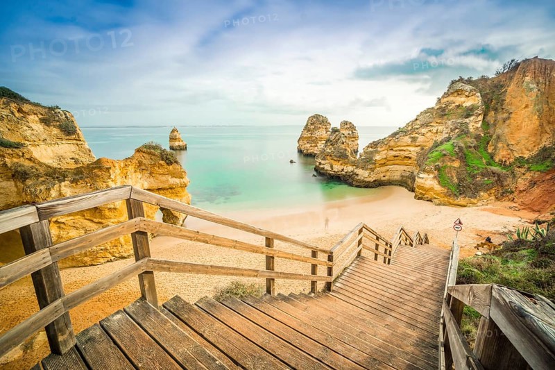 Camilo Beach with wooden walkway to the sandy beach