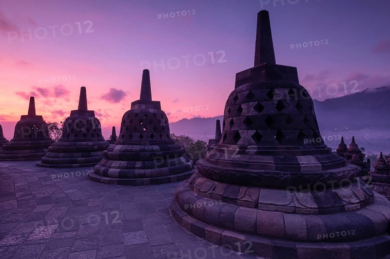 Borobudur temple at sunrise
