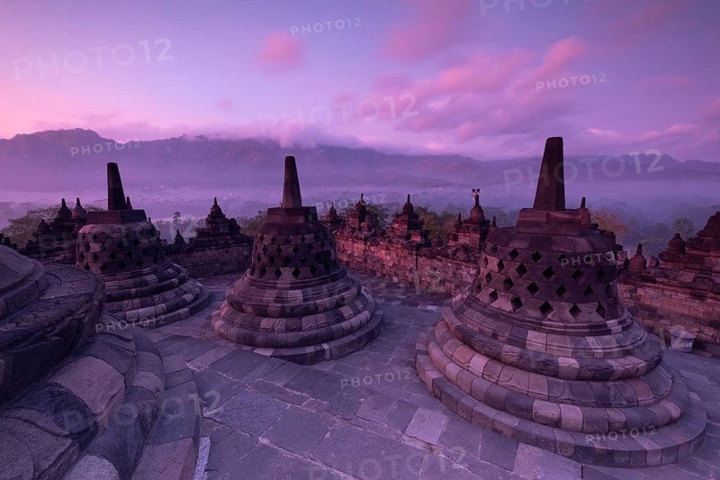 Borobudur temple at sunrise
