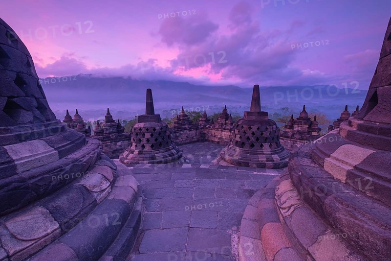 Borobudur temple at sunrise