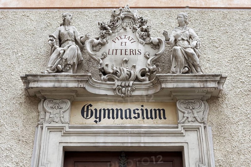 Baroque portal with writing