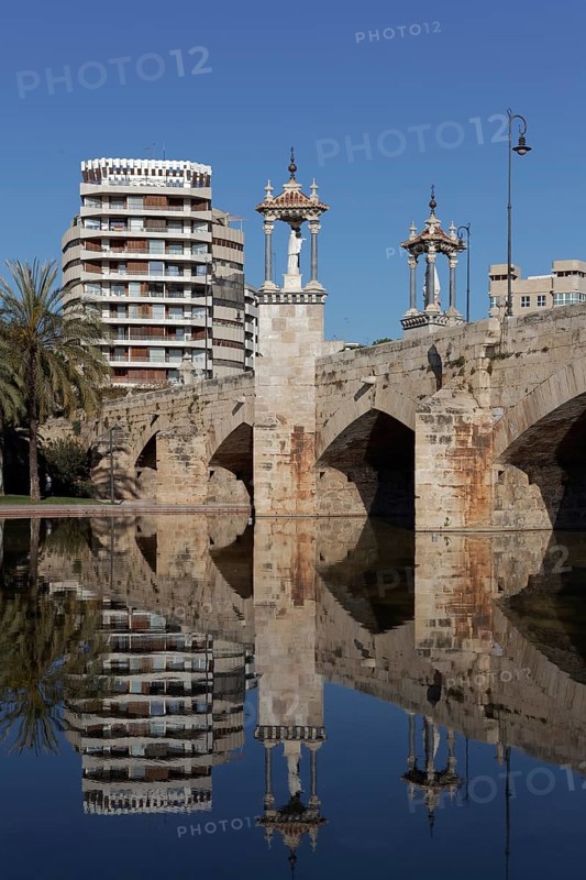 Historical bridge with statues of saints