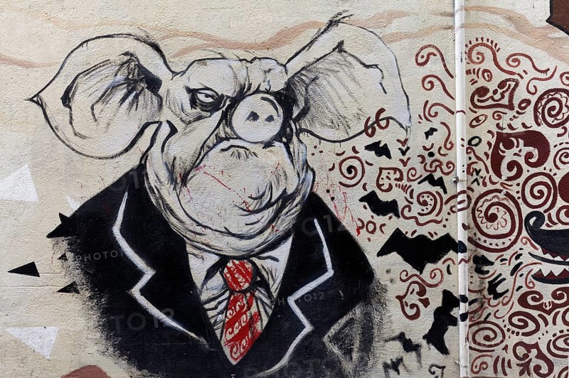 Pig in a suit