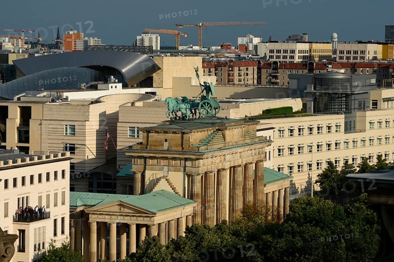 View from the Reichstag to the Brandenburg Gate and the American Embassy
