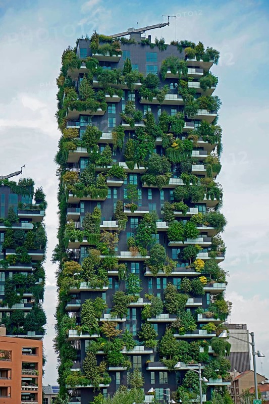 Bosco Verticale at Milano Porta Garibaldi station
