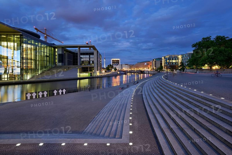 Staircase at the Reichstag at dusk