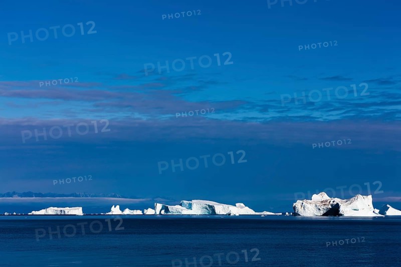Icebergs in the Arctic Sea