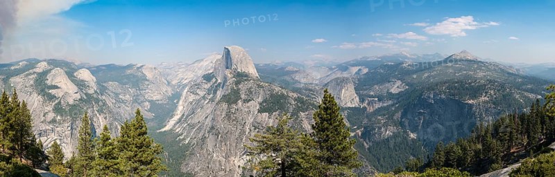 View from the trail to Glacier Point to Yosemite Valley with Half Dome