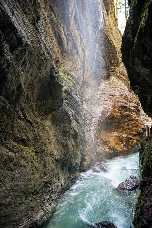 Hiking trail through the Partnach Gorge