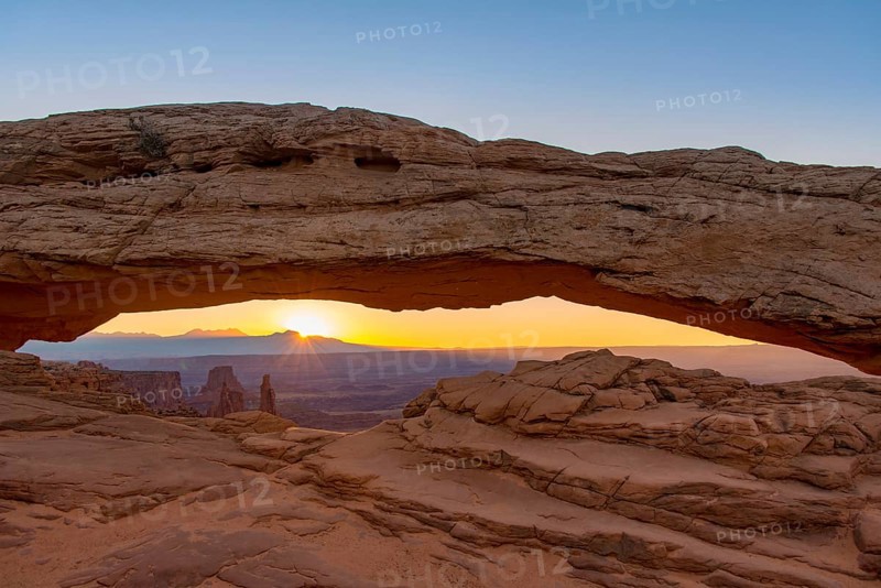 View through rock arch