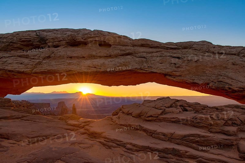 View through rock arch