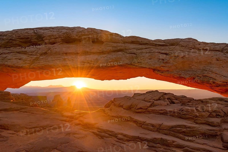 View through rock arch