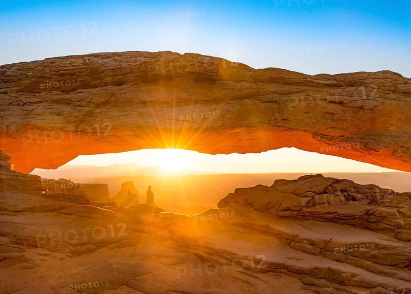 View through rock arch