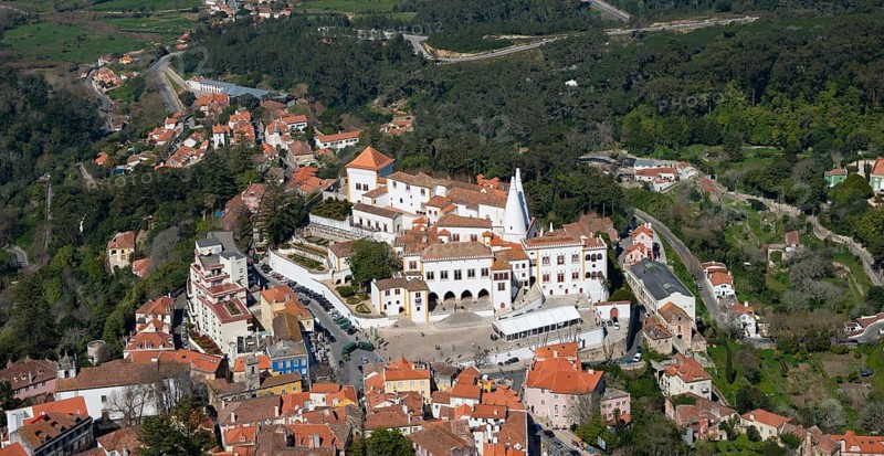 View of Sintra with National Palace from above
