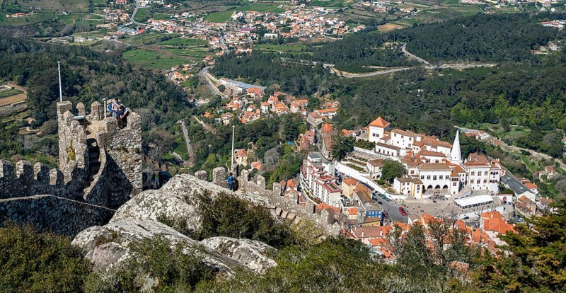 Castle wall of the Castelo dos Mouros castle complex