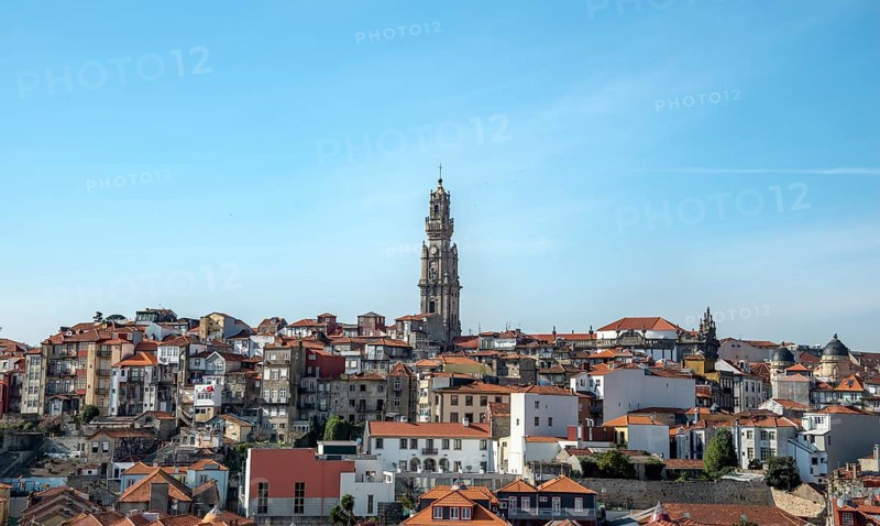View of the old town with church tower of the church Igreja dos Clerigos