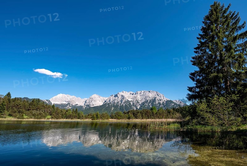 Western Karwendelspitze reflected in Lake Luttensee