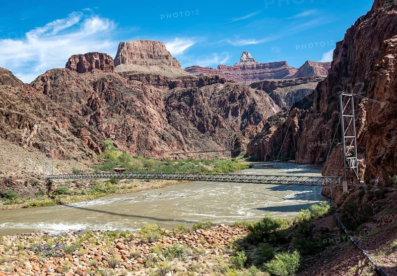 Suspension Bridge of the Bright Angel Trail over the Colorado River