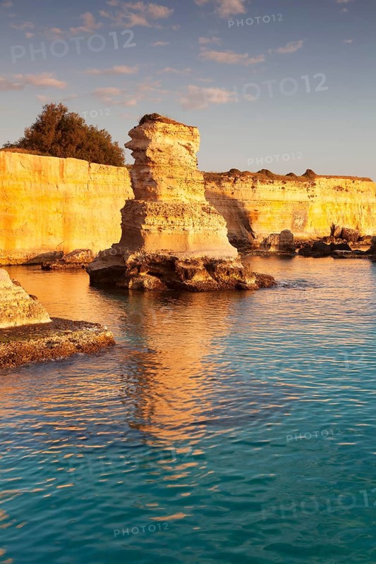Rocky coast with stone columns