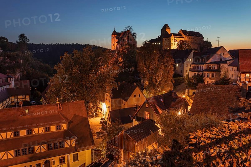 Hohnstein Castle at dusk