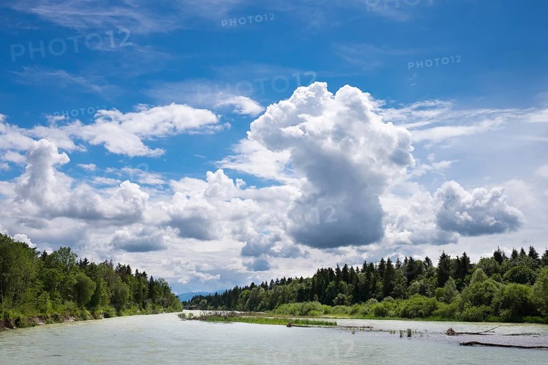 Isar with floods