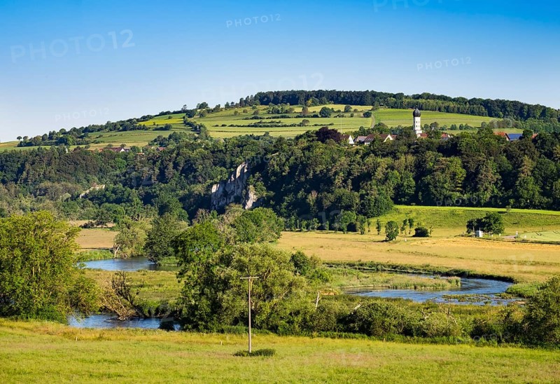 River Danube with Neuburg bei Lauterach