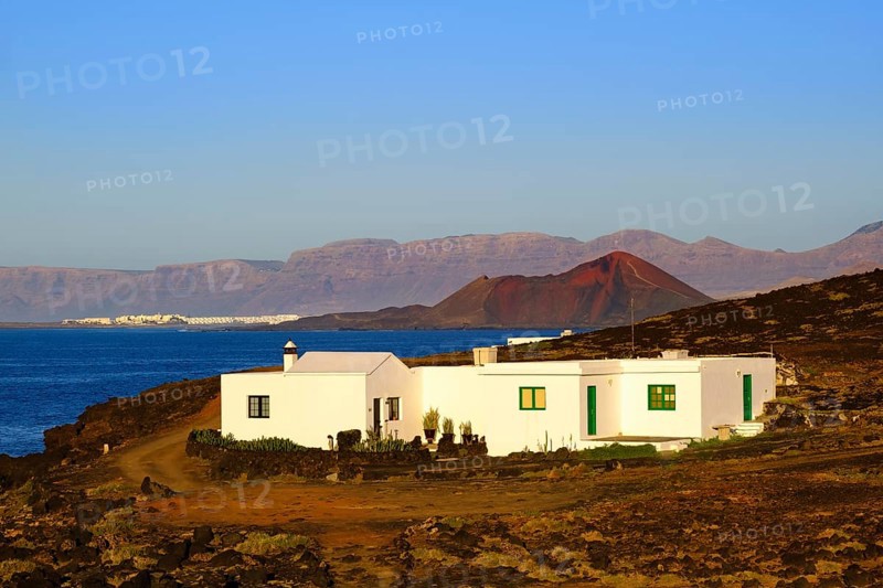 Residential house in volcanic landscape
