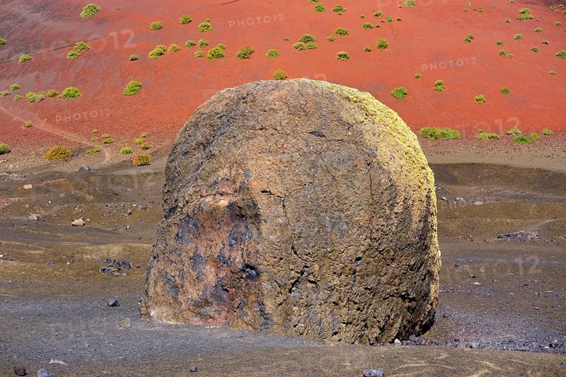 Lava bomb in front of Caldera Colorada