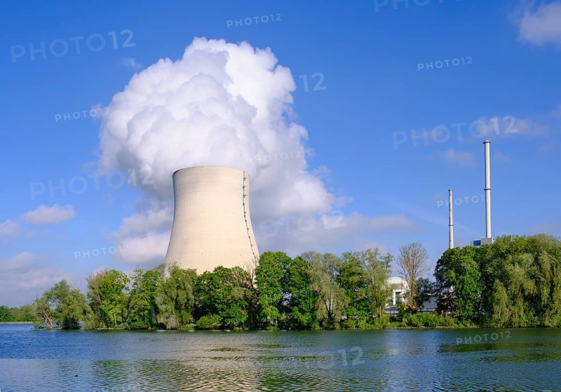 Isar I and Isar II nuclear power plant at Niederaichbach reservoir