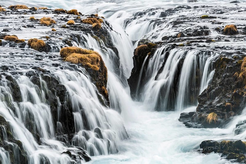 Bruarfoss Waterfall in winter