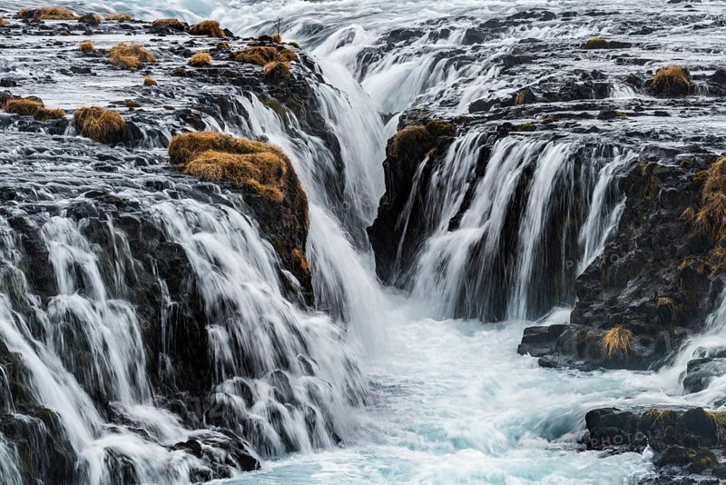 Bruarfoss Waterfall in winter