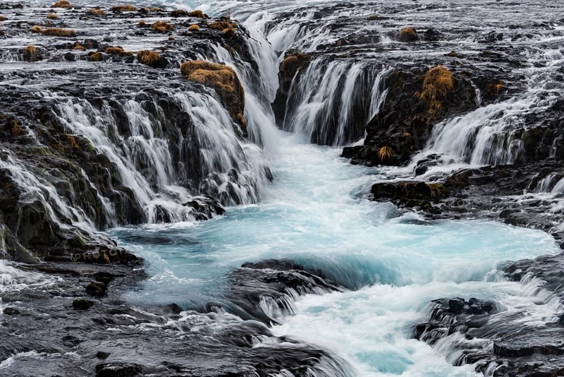 Bruarfoss Waterfall in winter