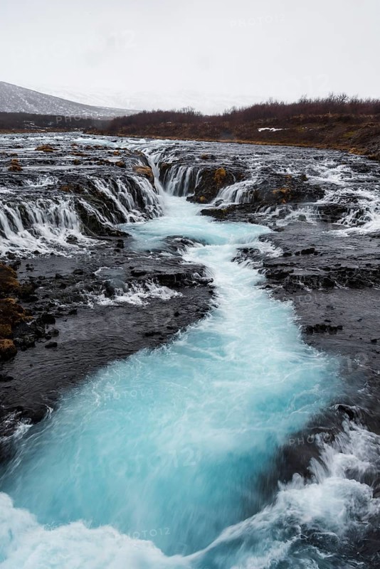 Bruarfoss Waterfall in winter