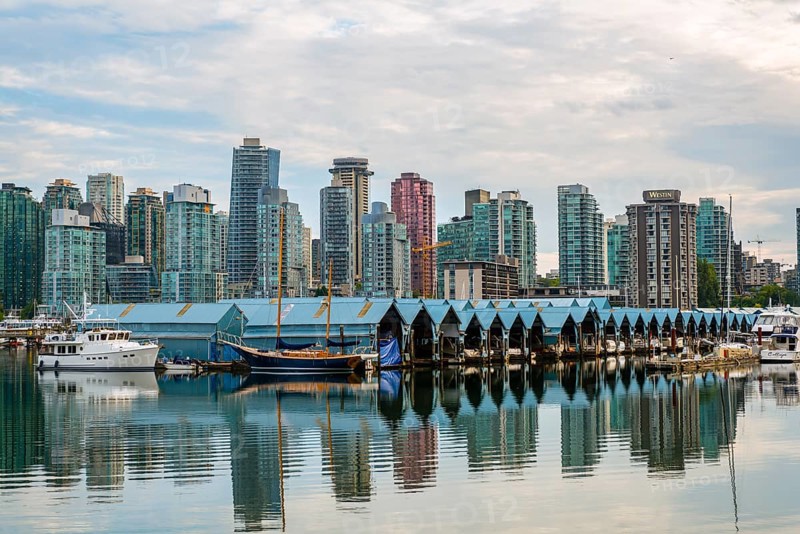 Skyscrapers and sailboats in the marina