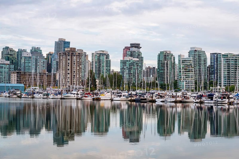 Skyscrapers and sailboats in the marina