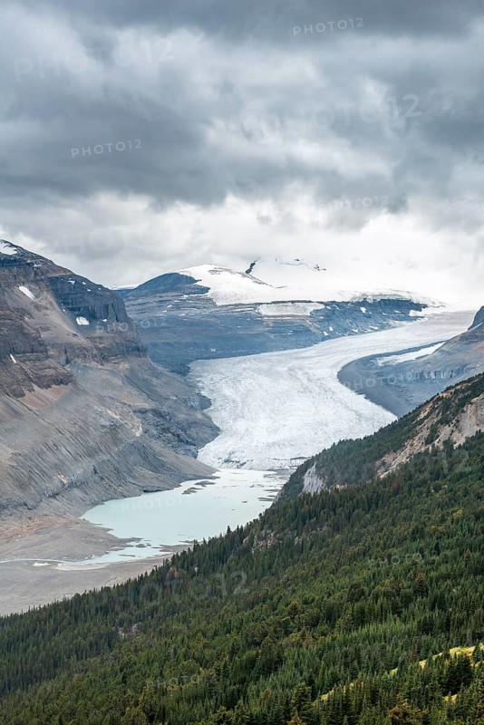 View in valley with glacier tongue