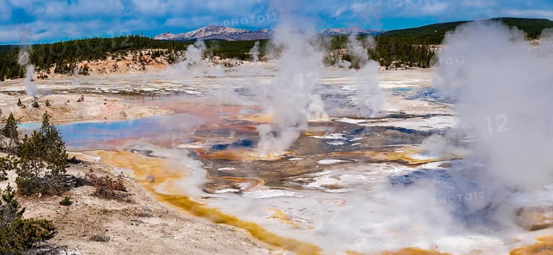 Steaming geysers
