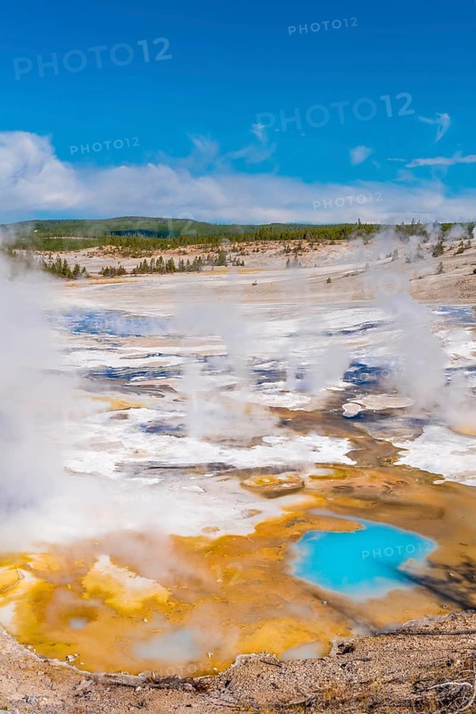 Steaming geysers